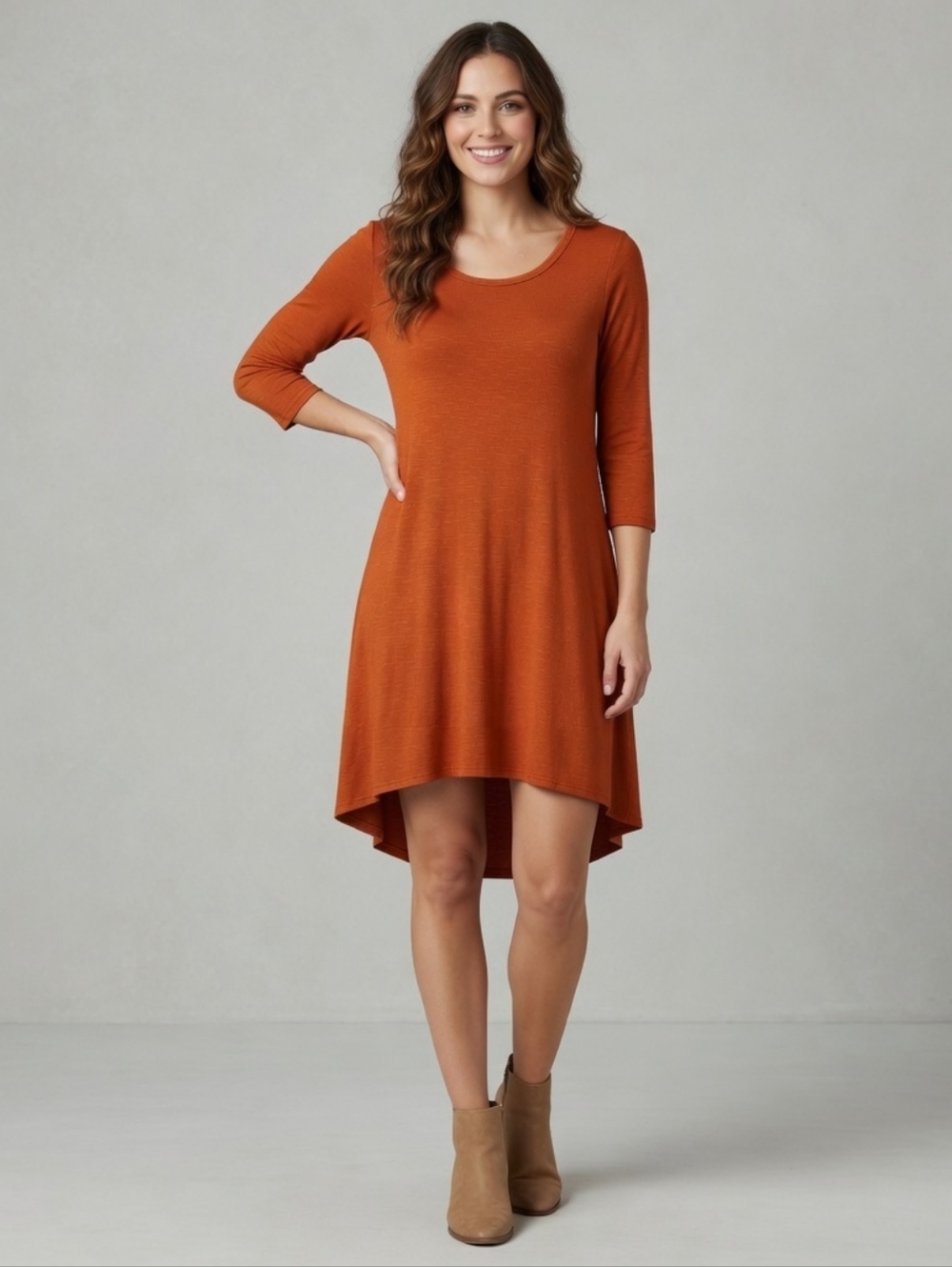Asymmetrical Rust  Dress Forever Rose(5 For $20 Item)